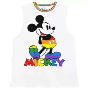 Image of Cakeworthy Rainbow Mickey Drop Sleeve Tank - L