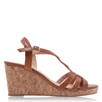 Image of Linea Wedge Sandals Ladies - Tan