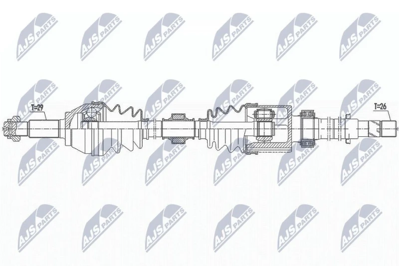 Image of NTY NPW-NS-094 Drive shaft Front Axle Right Drive Shaft (13)
