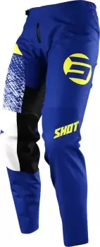 Image of Shot Devo Roll Kids Motocross Pants, blue-yellow, Size 6/7, blue-yellow, Size 6/7