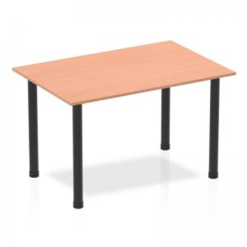 Image of Dynamic Impulse 1200mm Straight Table Beech Top Black Post Leg BF00366