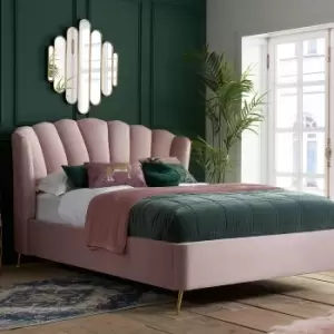 image of Olivia's Lucy Fabric Ottoman Bed in Pink / Double