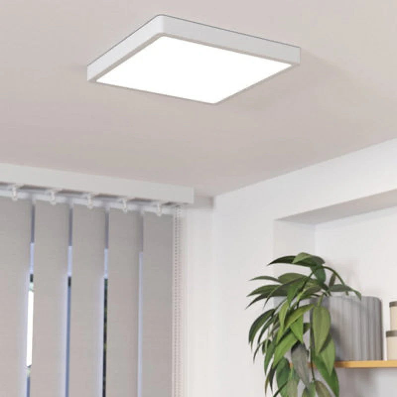Image of EGLO Eglo Fueva 6 Ultra-Slim White Square LED Ceiling Light WBS White One Size Unisex 9008606330416