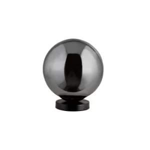 Image of Amsterdam 1 Light Small Matt Black Base with Smokey Round Glass Shade