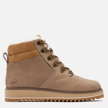 Image of TOMS Womens Mojave Water Proof Nubuck Hiking Style Boots - Taupe - UK 8