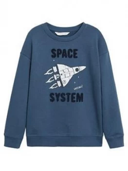 image of Mango Boys Space Sweat Top - Blue