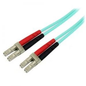 image of StarTech.com 2m 10 Gb Aqua Multimode 50/125 Duplex LSZH Fiber Patch Cable LC - LC