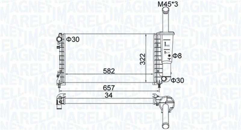 Image of MAGNETI MARELLI Engine radiator MAGNETI MARELLI 350213183700