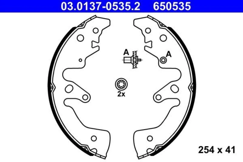 Image of Brake Shoe Set ATE 03.0137-0535.2