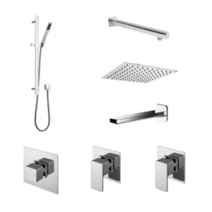 image of Nuie 3 Outlet Bundle Windon With Stop Tap & Diverter - Chrome