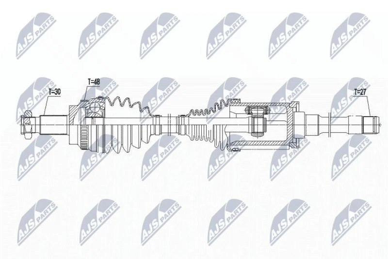 Image of NTY NPW-BM-145 Drive shaft Front Axle Right Drive Shaft (13)