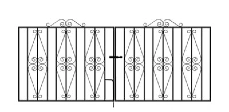 Image of Burbage Iron Craft Stira Metal Scroll Driveway Gate 2134mm Gap X 914mm High St10Zp