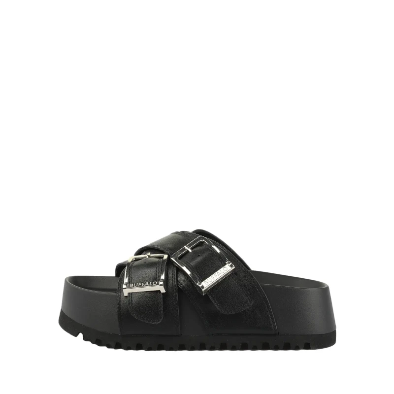 Image of Buffalo Womens wedge sandals Buffalo Jane Cross Noir Female 41