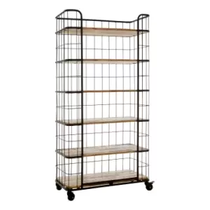 Image of Olivia's Cybele 6 Rack Shelf Unit Black Iron & Wood