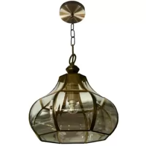 Image of Impex Braga 1 Light Antique Brass Dome Pendant Ceiling Light