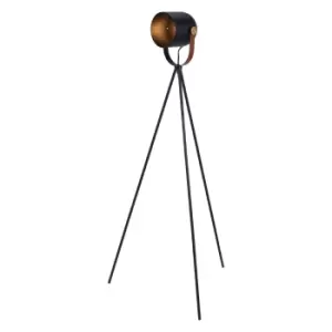 Elias Metal Tripod Floor Lamp Black