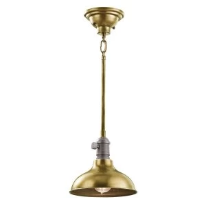Image of 1 Light Dome Ceiling Mini Pendant Brass, E27