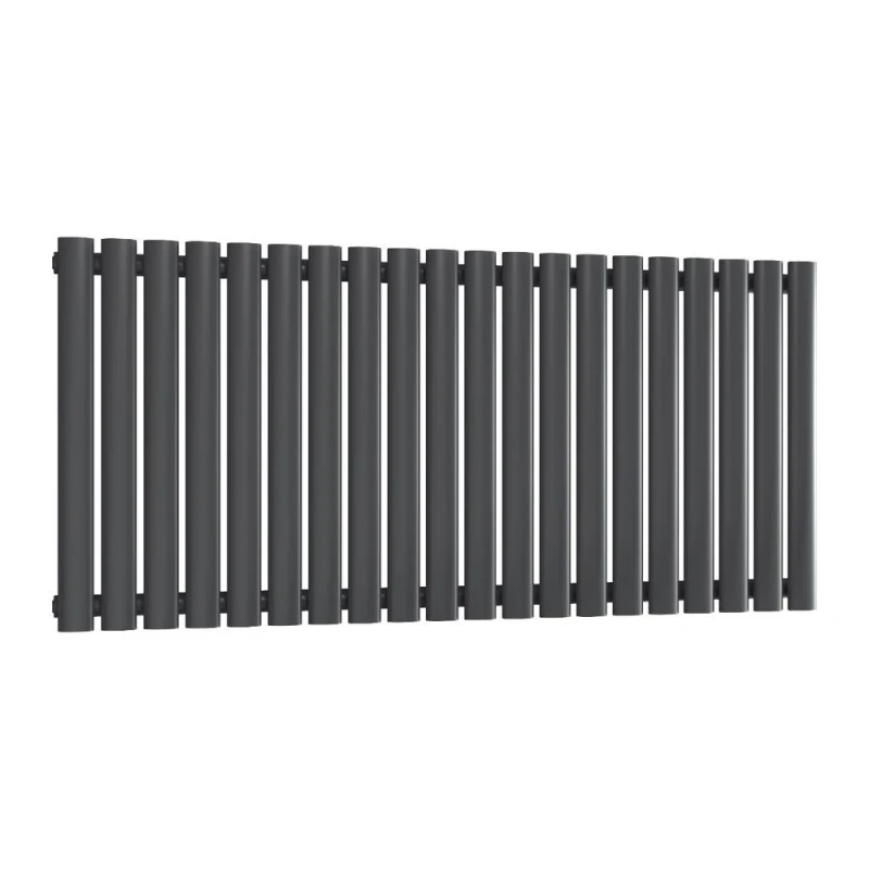 Image of Bathroom Kingdom Neva Anthracite Single Oval Horizontal Radiator 550x1180 in Grey Grey Unisex