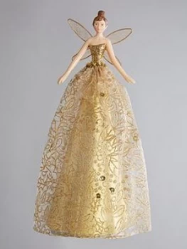 image of Gisela Graham Gold Glitter Fairy Christmas Tree Topper