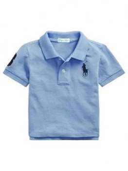 Image of Ralph Lauren Baby Boys Classic Short Sleeve Big Pony Polo Shirt - Blue
