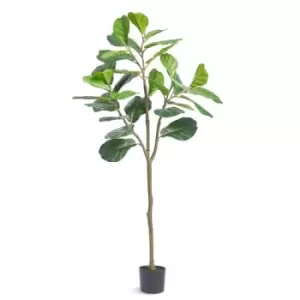 Image of VEVOR Artificial Fiddle Leaf Fig Tree, 5 FT, Secure PE Material & Anti-Tip Tilt Protection Low-Maintenance Faux Plant, Lifelike Green Fake Potted Tree