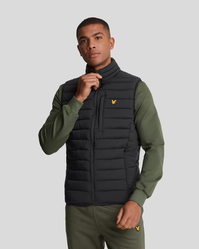 Image of Lyle & Scott Mens Sports Lightweight Puffer Jacket in Jet Black