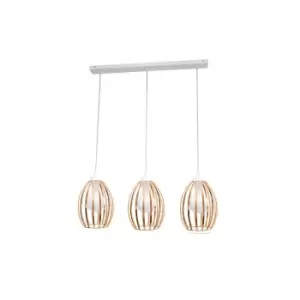 Image of Dali Straight Bar Pendant Ceiling Light Copper, White 70cm