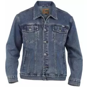 Image of Duke Mens Kingsize Western Trucker Style Denim Jacket (6XL) (Stonewash)