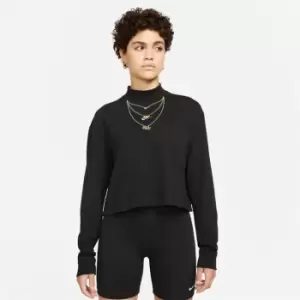 Image of Nike Nsw Long Sleeve Mock Collar T Shirt Womens - Black