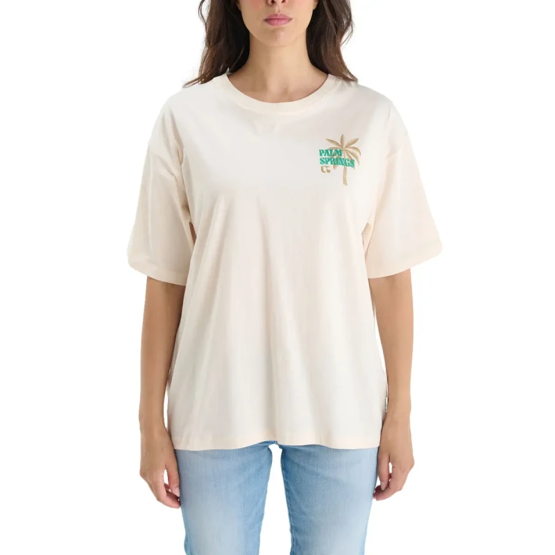 Image of Le Temps des cerises Womens T-Shirt Le Temps des cerises Palms Blanc Female L