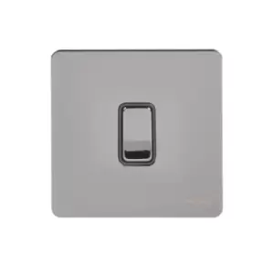 Image of Schneider Electric Ultimate Screwless Flat Plate - Single Intermediate 2 Way Light Switch, 16AX, GU1414BBN, Black Nickel with Black Insert