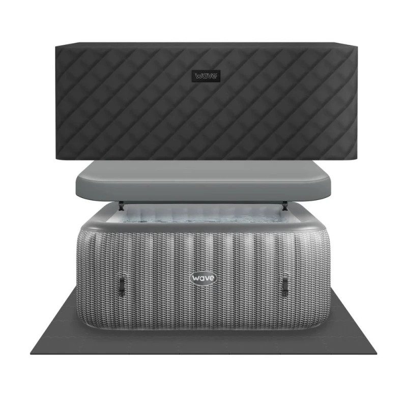 Image of Wave Spas Wave Pacific Energy-Efficient Hot Tub Bundle 6 Person in Mid Grey Mid Grey Unisex 6 Person