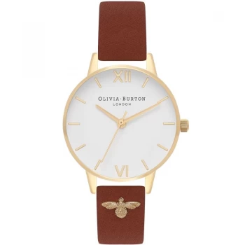 image of 3D Bee Gold & Tan Watch