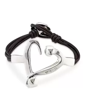 image of Uno de 50 Love Open Heart Leather Bracelet