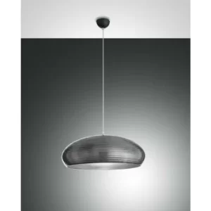 Image of Fabas Luce Lodge Dome Pendant Ceiling Lights Dark Gray Glass, E27