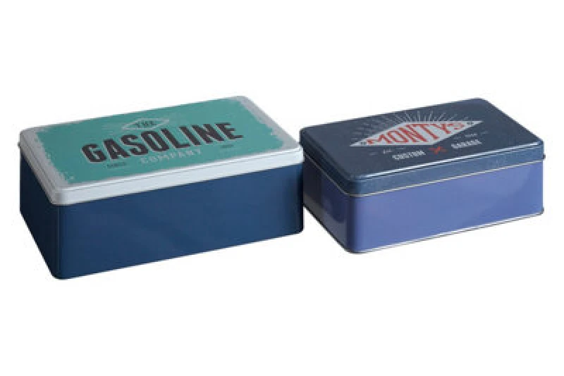 Image of Premier Housewares Paice Set of 2 Hot Rod Storage Tins Multi