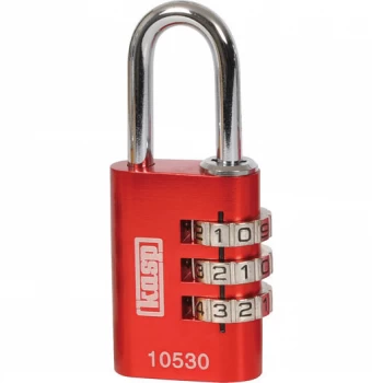 image of Kasp K10530REDD Padlock 30 mm Red Combination