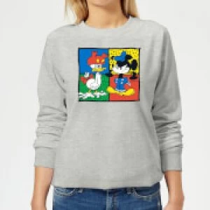 Image of Disney Mickey And Donald Clothes Swap Womens Sweatshirt - Grey - L