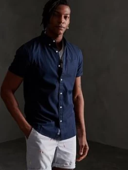 Image of Superdry University Oxford Shirt, Navy Size M Men