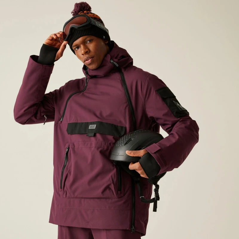 Image of Dare 2b Dare 2b Men T-Bar Overhead Waterproof Breathable Insulated Skiing Jacket in Purple Size: 2X-large Purple XXL Male 5063516184188