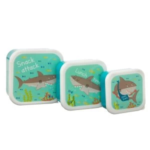 image of Sass & Belle Set of 3 Shelby the Shark Lunch Boxes