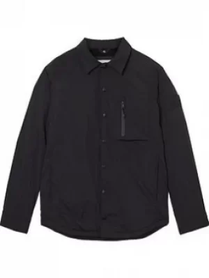Image of Calvin Klein Jeans Ck Jeans Fleece Lined Overshirt, Black, Size 2XL, Men