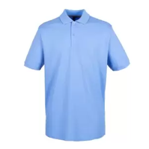 image of Henbury Mens Modern Fit Cotton Pique Polo Shirt (XXL) (Mid Blue)