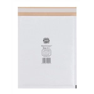 Image of Jiffy Mailmiser Size 4 Protective Envelopes Bubble lined 240x320mm White 1 x Pack of 50 Envelopes