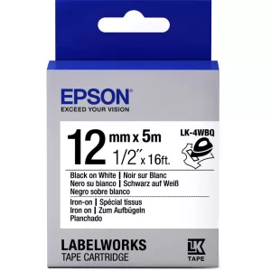 Image of Epson LK-4WBQ Black on White Labelling Tape 12mm x 5m