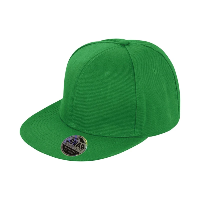 Image of Result Result Men Bronx Original Flat Peak Snapback Cap in Emerald Emerald One Size Male 5063470791019
