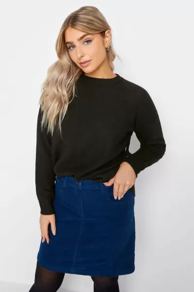 Image of M&Co Black Button Hem Jumper, Black, Size 14-16, Women