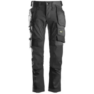 image of Snickers 6241 Allround Work Stretch Slim Fit Trousers Holster Pockets Grey 30" 32"