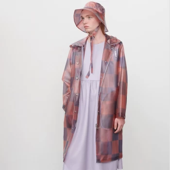 Image of Jakke Womens Rebecca Raincoat - Checkerboard - L