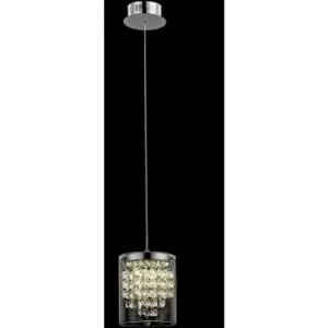 image of Impex Florina 1 Light LED Chrome Pendant Ceiling Light